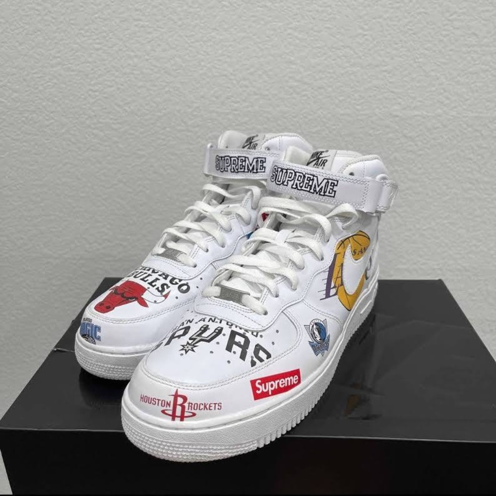 Supreme X NBA x Air Force 1 Mid White